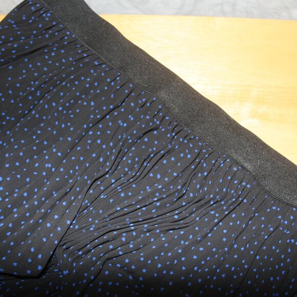 Accordion Pleated Sheer Skirt w Blue Dots - Picture 4 of 6